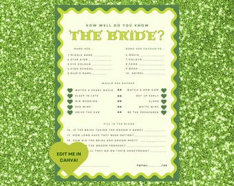 Shrek Bachelorette Game | How Well Do You Know The Bride (Printable & Canva)
