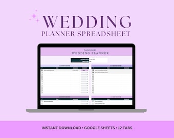 Digital Wedding Planner Spreadsheet | Google Sheets Template (Digital Download)