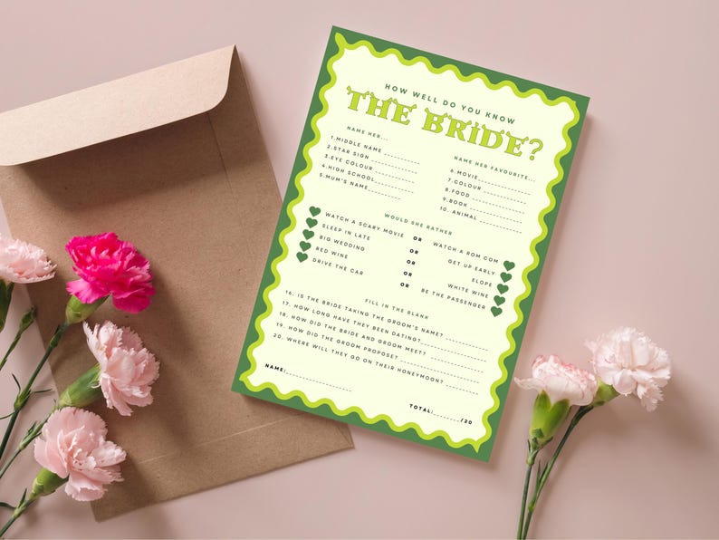 Shrek Bachelorette Spiel | Wie gut kennst du die Braut (Printable & Canva) Bild 5