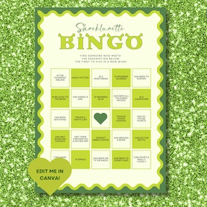Shreklorette Bingo Game | Hen Party, Bridal Shower (Printable, Canva Template) | Shrek