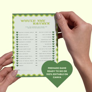 Shrek Bachelorette Game | Would She Rather Hen Party (Printable & Canva) image 3