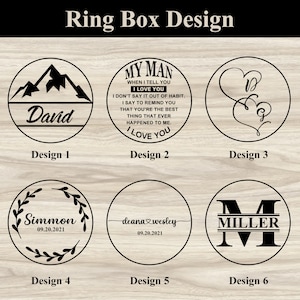 Personalized Silicone Ring for Men & Women with Custom Wooden Ring Box, 8mm Width Engraved Couple Wedding Bands imagem 9