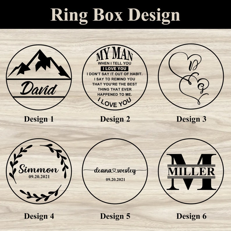 Personalized Silicone Ring for Men & Women with Custom Wooden Ring Box, 8mm Width Engraved Couple Wedding Bands imagem 9