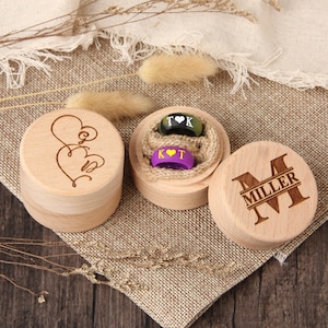 Personalized Silicone Ring for Men & Women with Custom Wooden Ring Box, 8mm Width Engraved Couple Wedding Bands image 4