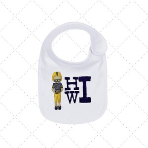 Embroidered Baby Bib- Footballer with Initials Design I Baby Girl Bibs I Monogrammed Baby Bib I Newborn Baby Bib I Personalized Bibs