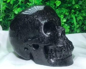 5''+2.8LB+ Natural zoisite skull quartz crystal,Big skull,hand carved,Crystal specimen,Home Decor,Luxury Christmas gift 1pc