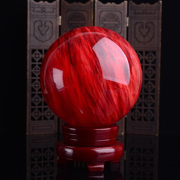 Red melting  Crystal Ball, Quartz crystal ball, Reiki healing random 1pc  gift