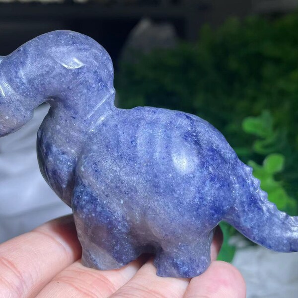 3.7" Natural Blue Aventurine dinosaur, crystal hand carved, Crystal dinosaur, crystal gift random 1x