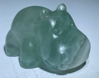 1.4" Natural fluorite quartz crystal,crystal hand carved hippo skull,crystal hippo skull,crystal gift,home decoration 1x Halloween gift