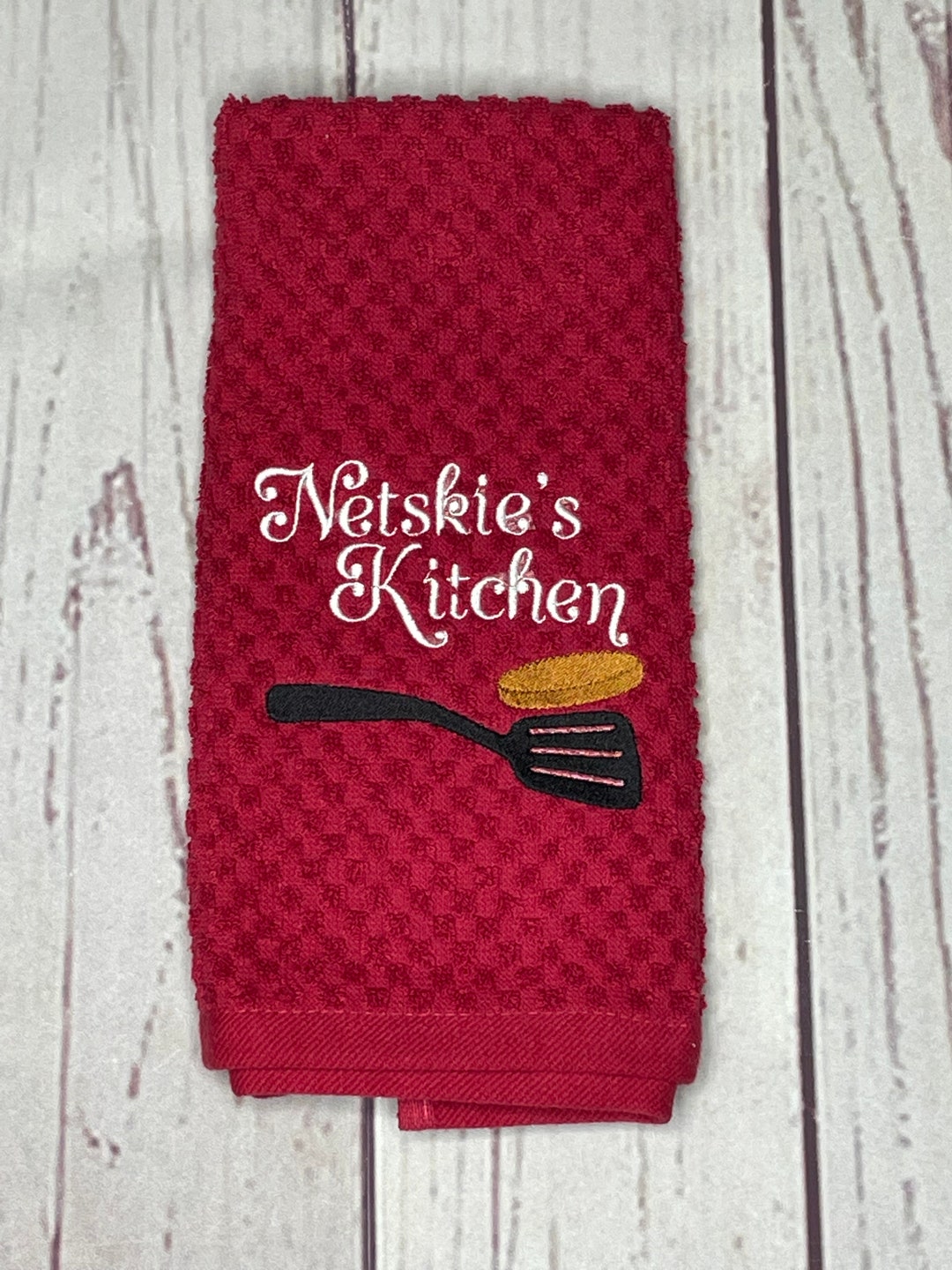 Personalized Embroidered Kitchen Towels, Custom Kitchen Towels Etsy