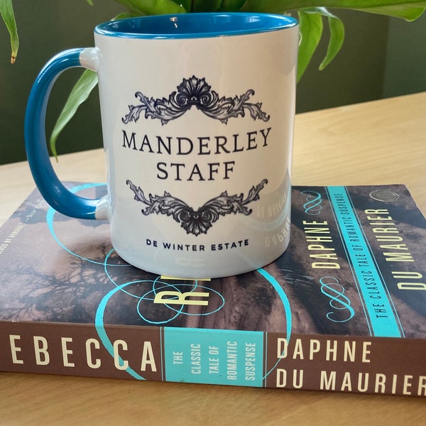 Manderley Staff Coffee Mug | Daphne du Maurier Tea Cup | Two Tone Coffee Cup | Maxim de Winter Estate Coffee | Rebecca Literature Mug