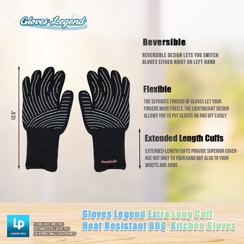 Gloves Legend Black Kitchen Oven BBQ Gloves Machine Washable Etsy
