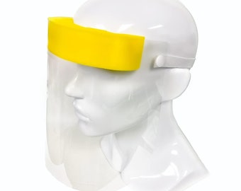 Lucent Path Disposable Clear Protective Full Face Shield with Elastic Strap and Vented Foam headband