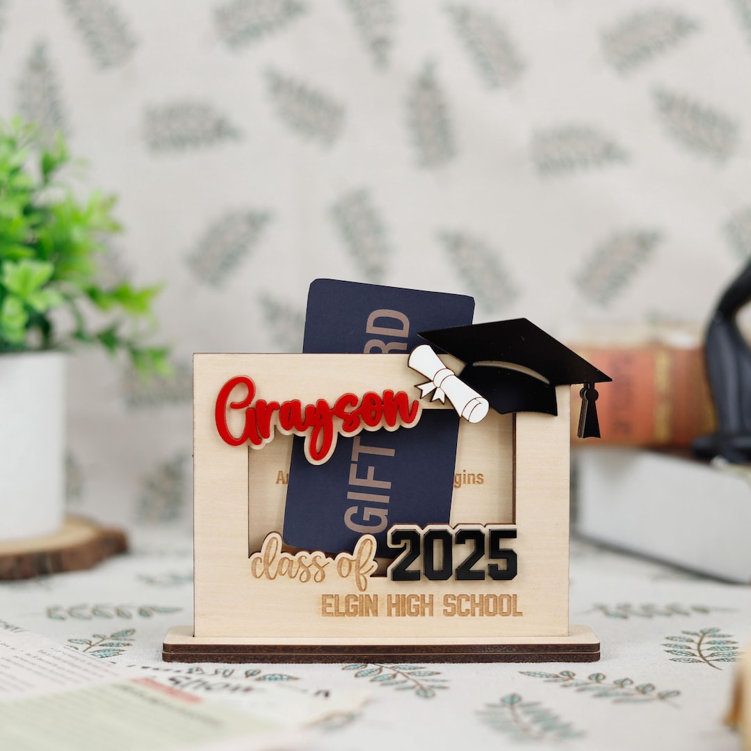 Personalized Class of 2025 Graduation Gift Card Holder, Custom ...
