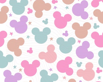 Rainbow Magic kingdom seamless design mouse fabric paper 20 oz sublimation tumbler design