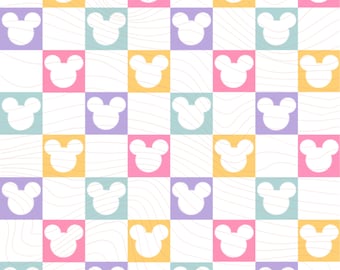 Rainbow Mouse Checkered Seamless PNG Fabric Sublimation | Repeating Pattern