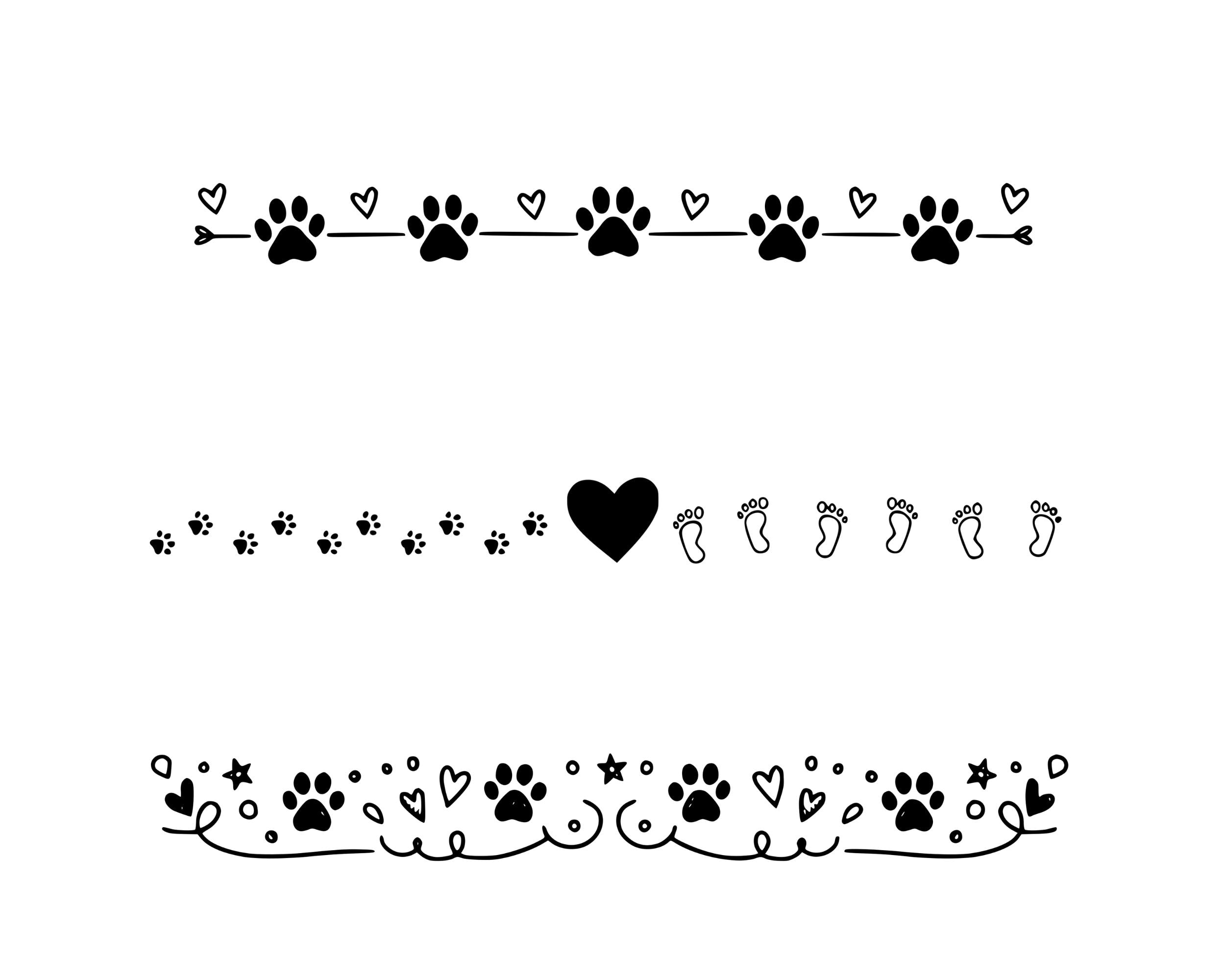 30 Cute Cats Line Divider SVG PNG Bundle, Line Divider | Design Element ...
