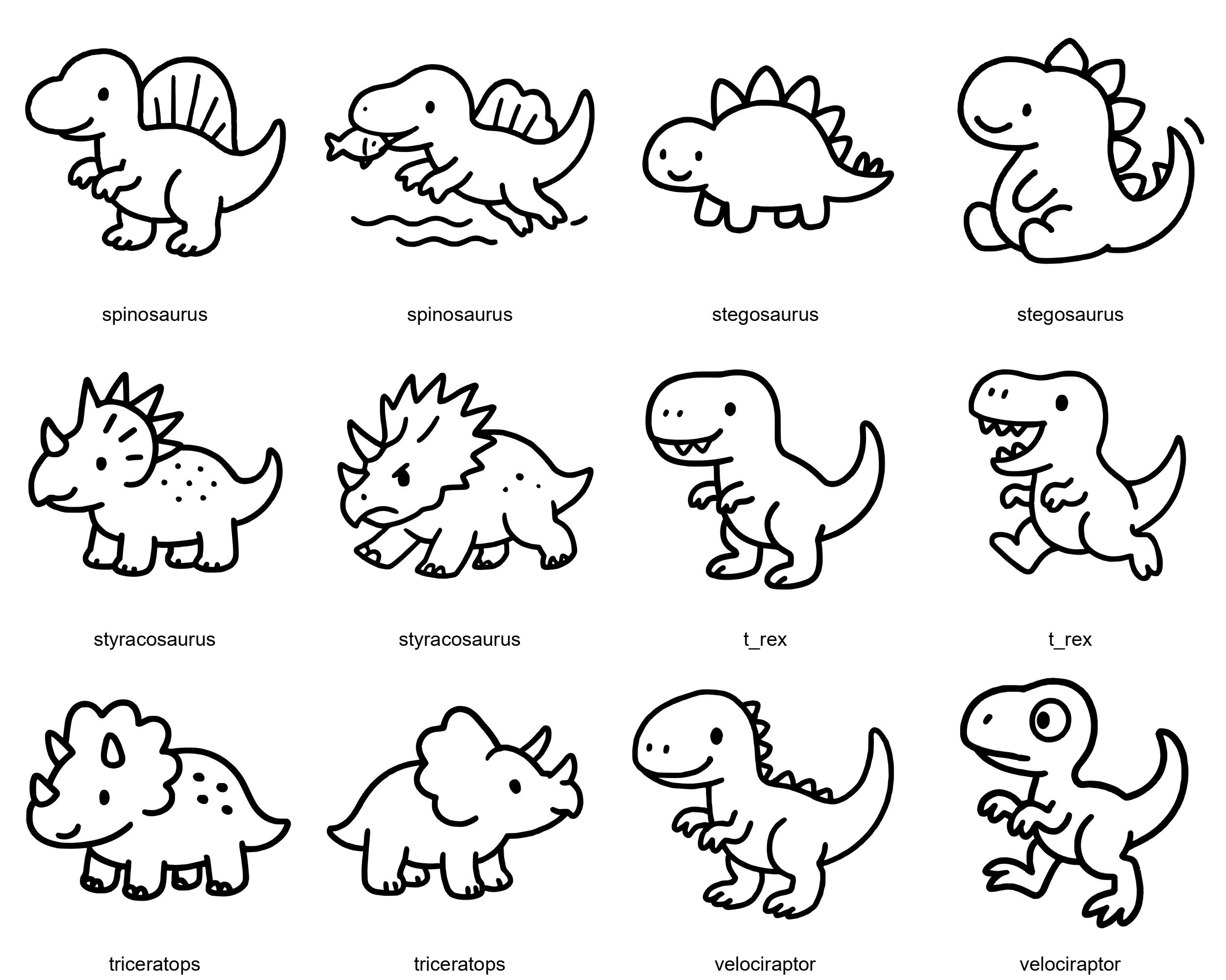 60 Dinosaur SVG Bundle | Dinosaur Doodles | Cute Dino Svg | Cute ...