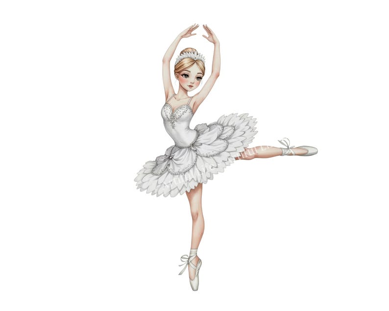 Watercolor Swan Lake Ballerina Clipart PNG | Ballet Clipart | Cute ...