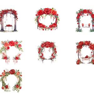 Transparent Arc With Roses Red Roses Clipart Transparent Png - Mega Bundle 43 Designs - Instant ...
