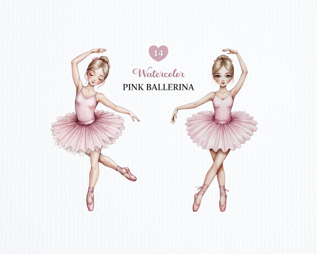 Watercolor Pink Ballerina Clipart PNG | Ballet Clipart | Cute Ballet ...