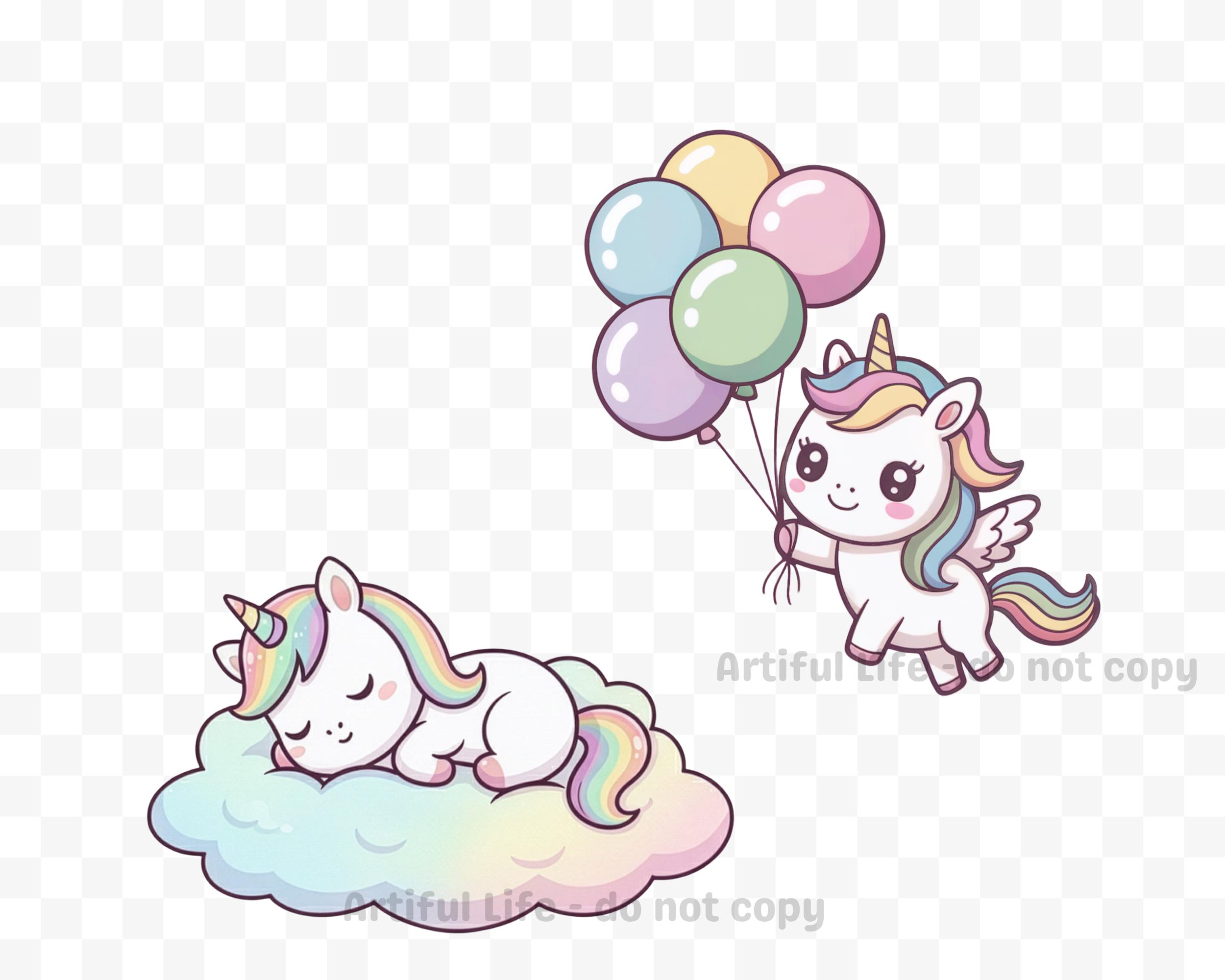 Pastel Kawaii Cute Unicorn Clipart PNG | Rainbow Unicorn | Rainbow Pony ...