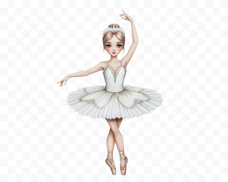 Watercolor Swan Lake Ballerina Clipart PNG | Ballet Clipart | Cute ...