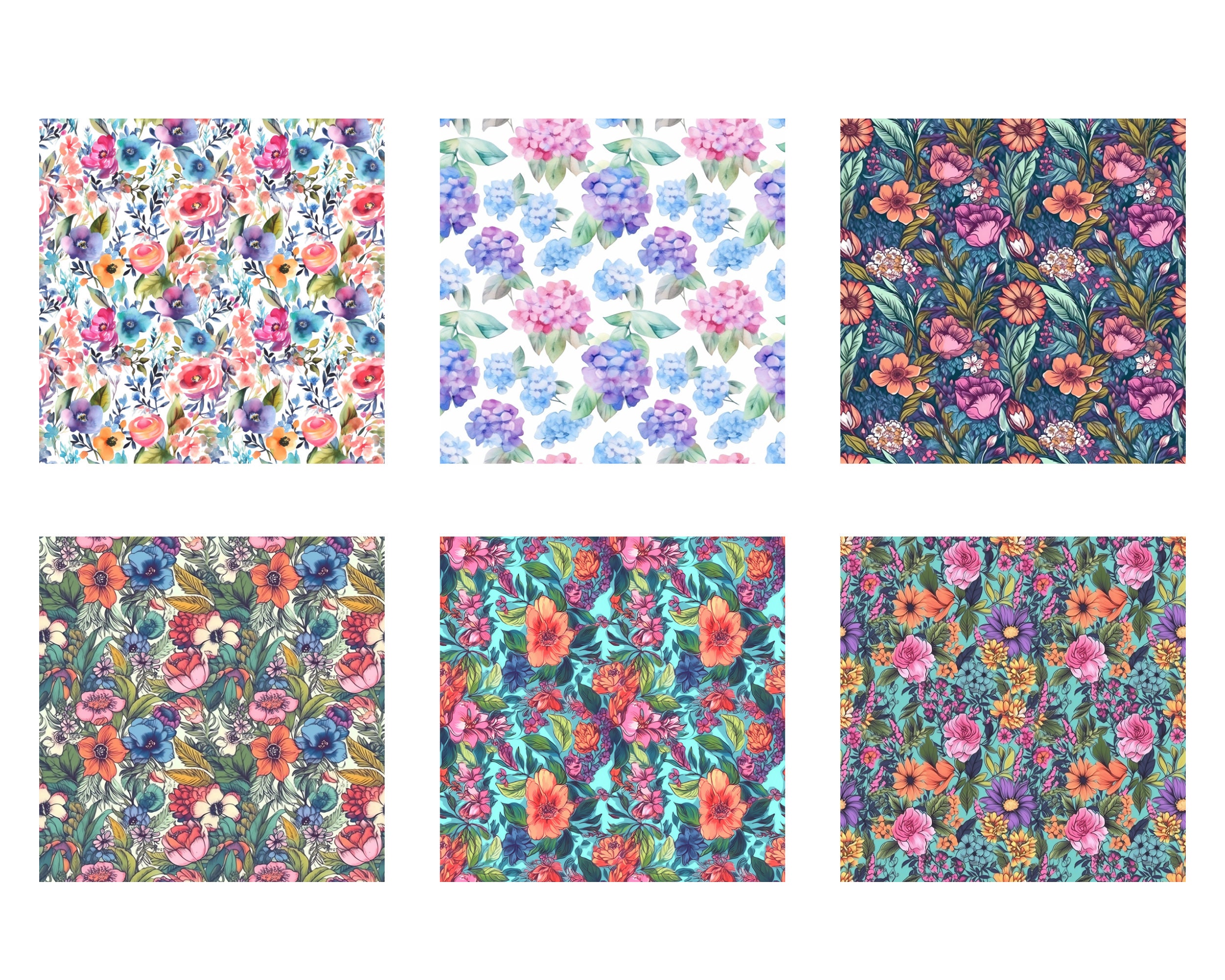 24 Pack Bundle Floral Seamless Digital Paper Flower - Etsy