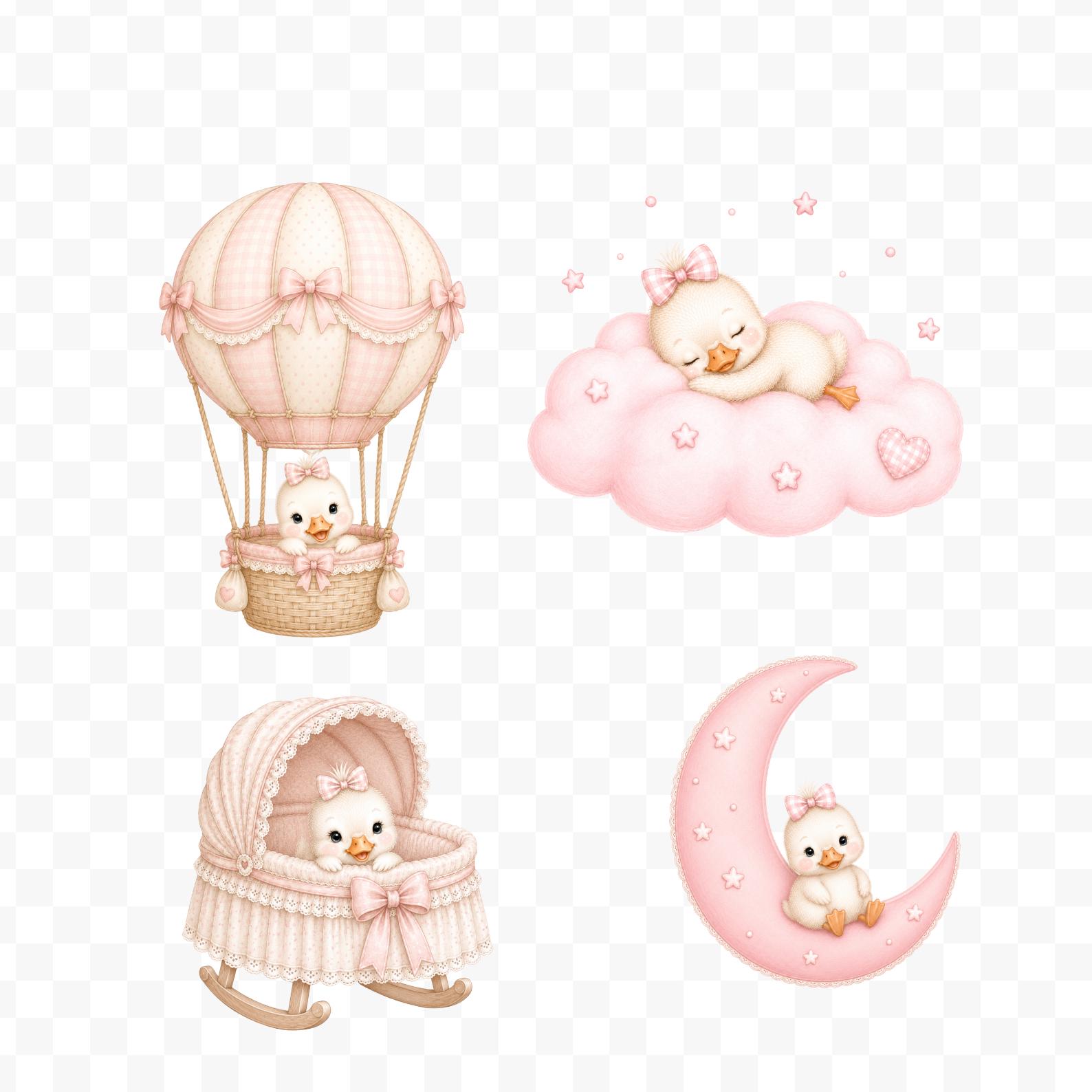 30 Silly Goose Clipart Bundle PNG | Pink Baby Shower Decorations ...