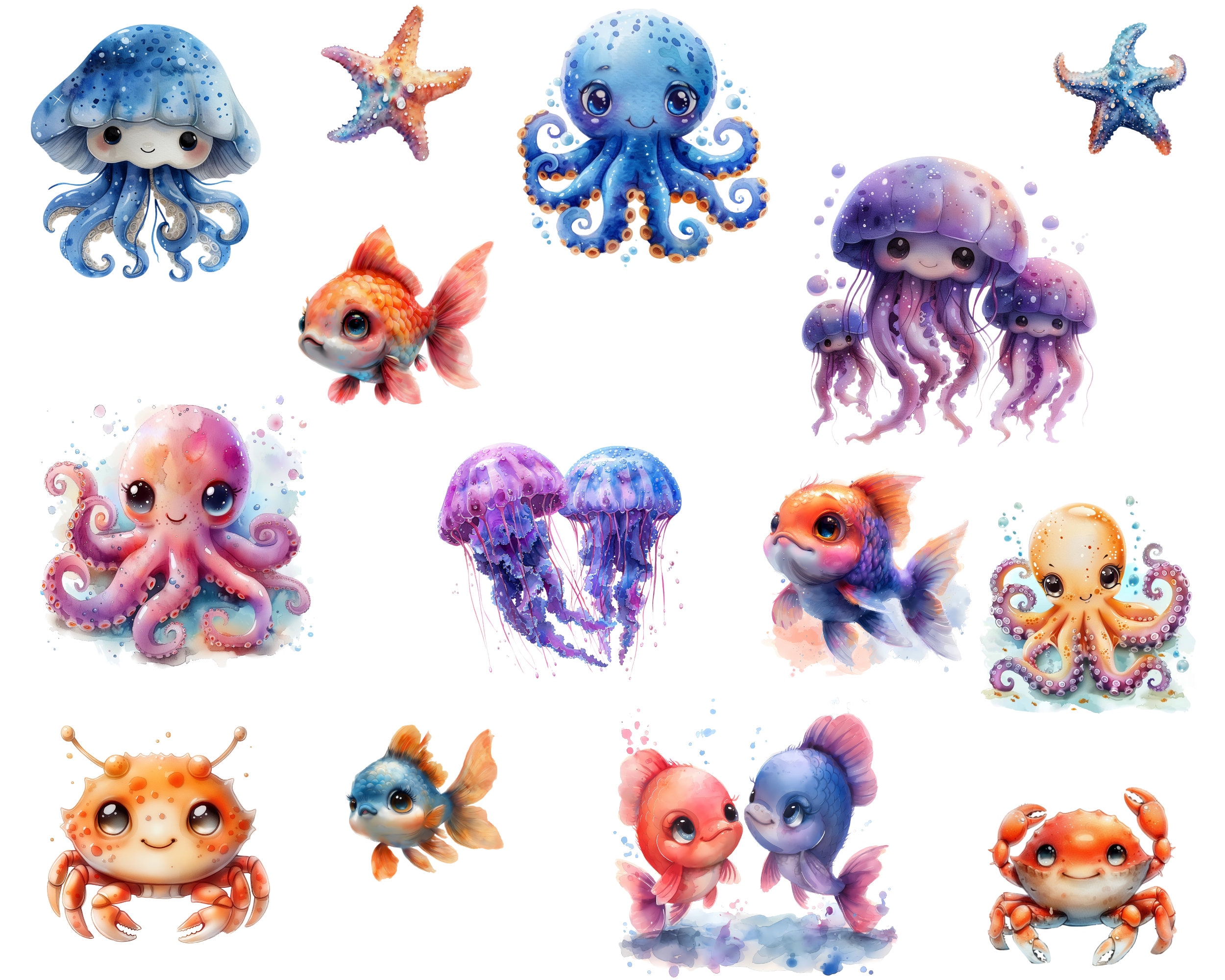 120+ Watercolor Mermaid Clipart Bundle |cute Mermaids PNG | Cute Sea ...