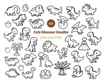 60 Dinosaur SVG bundle | Dinosaur doodles | Cute dino svg | Cute dinosaur png | Dinosaur clipart | Kids Dinosaur Svg Dinosaur Illustrations