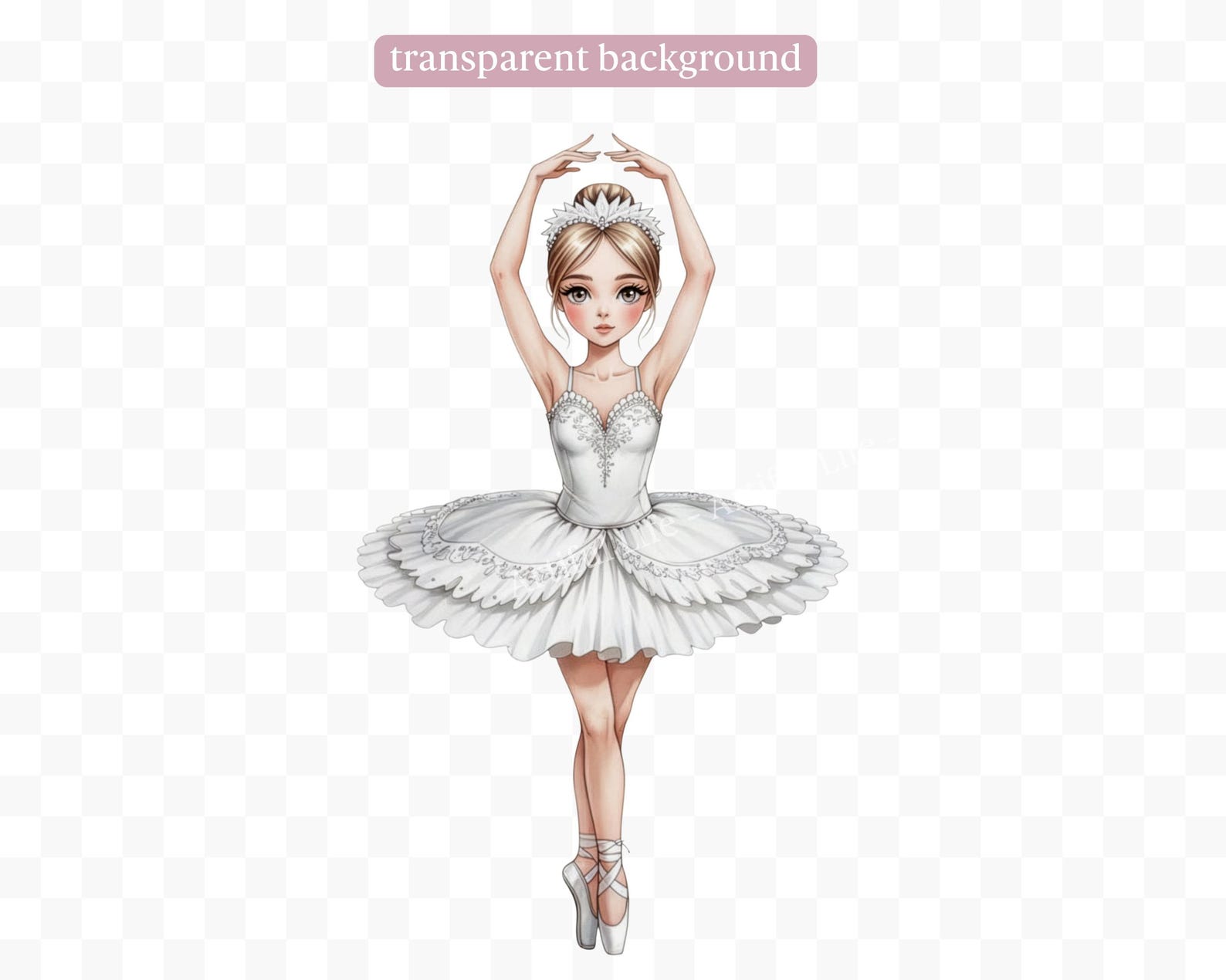 Watercolor Swan Lake Ballerina Clipart PNG | Ballet Clipart | Cute ...