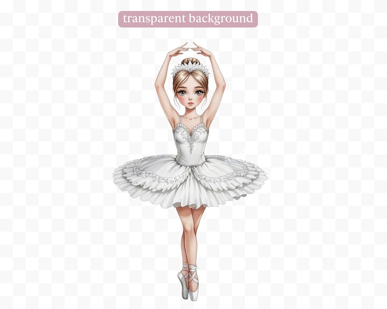 Watercolor Swan Lake Ballerina Clipart PNG | Ballet Clipart | Cute ...