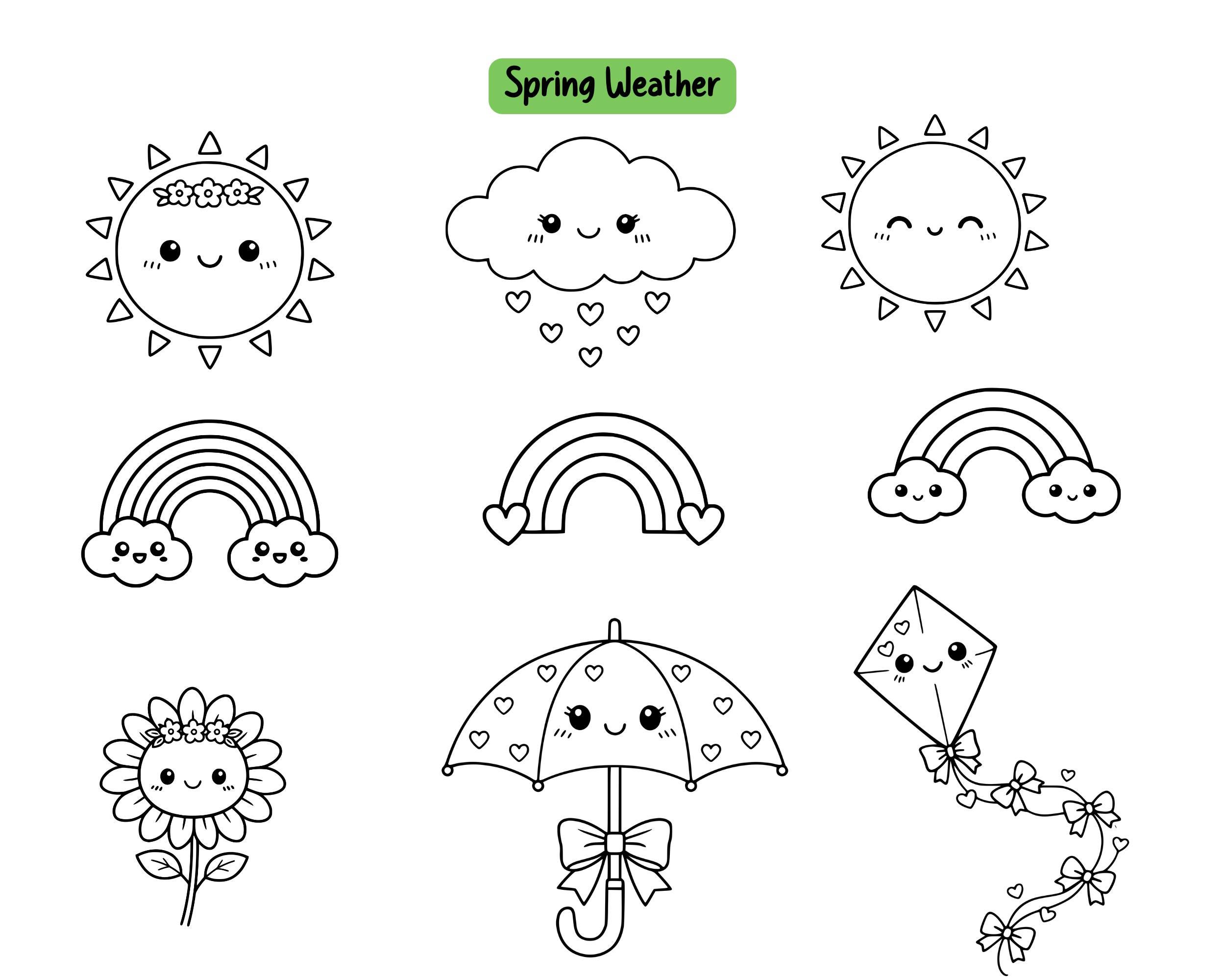 60 Cute Spring SVG PNG | Cute Spring Clipart | Cute Spring Doodles ...