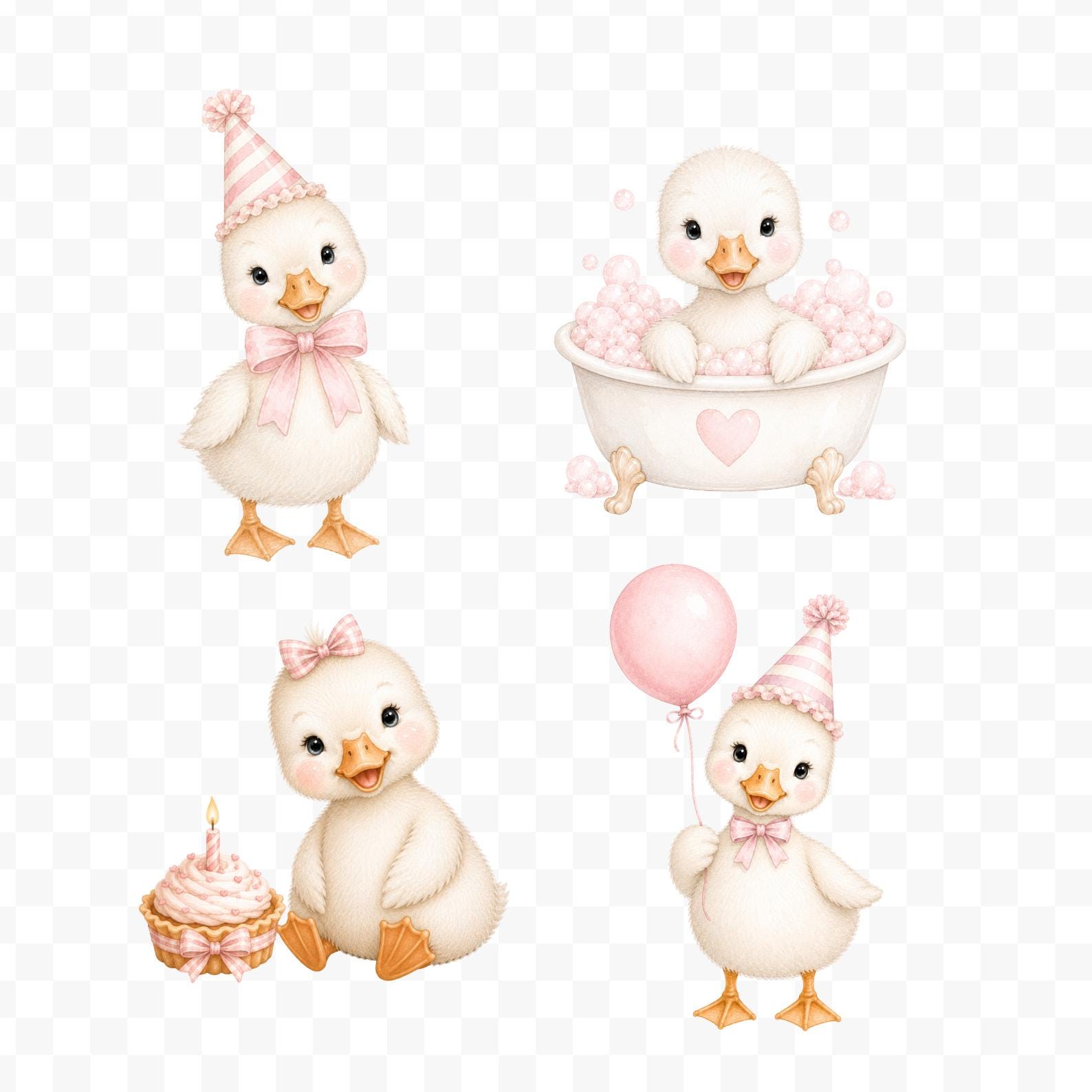 30 Silly Goose Clipart Bundle PNG | Pink Baby Shower Decorations ...