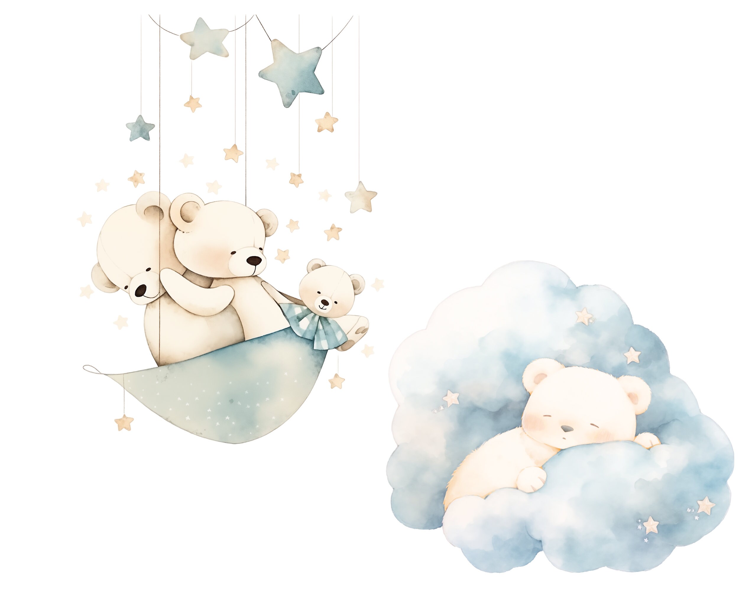 Cutest Blue Teddy Bear Clipart | Baby Shower for a Boy | 8 Transparent ...