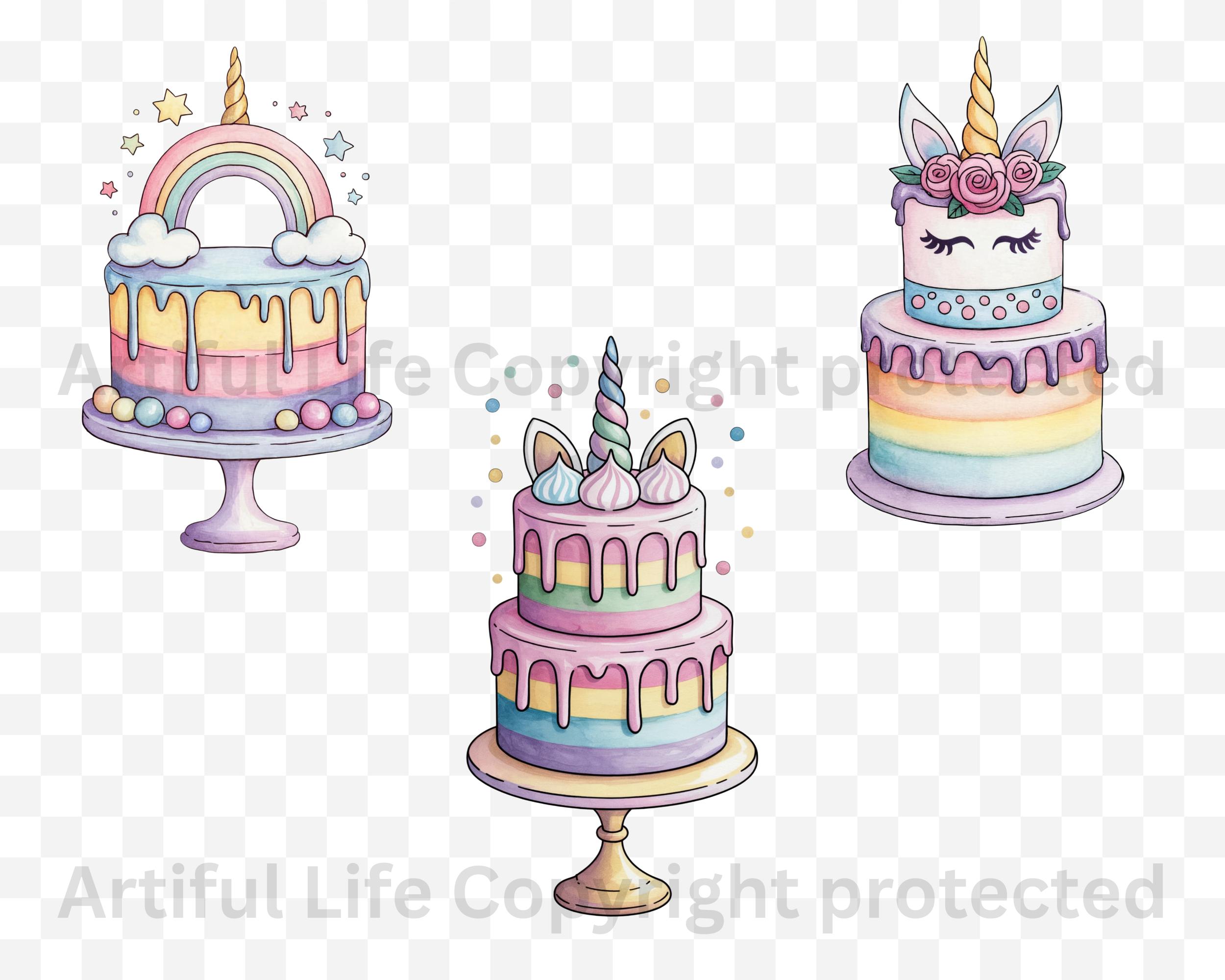Pastel Unicorn Clipart PNG | Rainbow Unicorn | Watercolor Unicorns ...