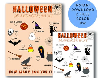 Halloween Scavenger Hunt | Fall Scavenger Hunt | Halloween Game Printable For Kids | Printable Halloween Scavenger Hunt| Printable For Kids