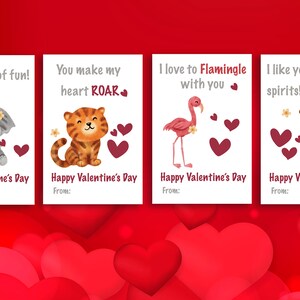 Ausdruckbare Valentinstagskarten, Klassenzimmer Valentinstagskarten für Kinder, Valentinstag Geschenkanhänger, Sofortiger Download