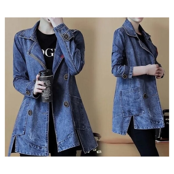 Shop Long Denim Jacket Online - Etsy