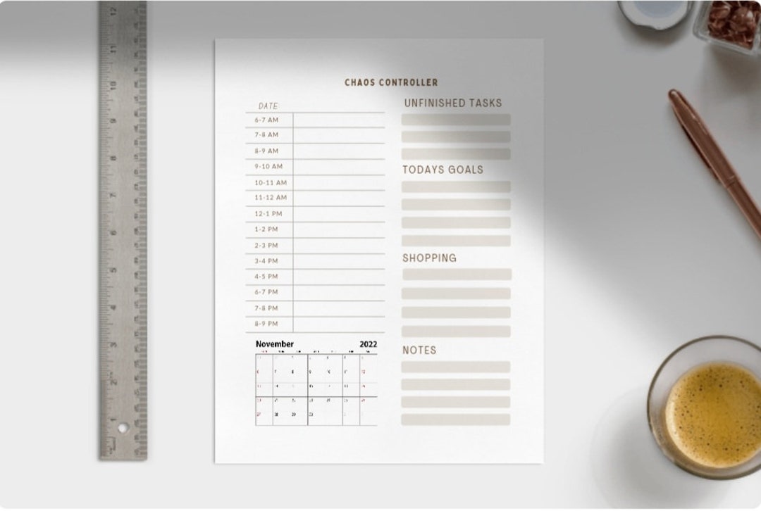 Daily Planner With Calendar for Oct, Nov and Dec 2022, Digital Download Etsy