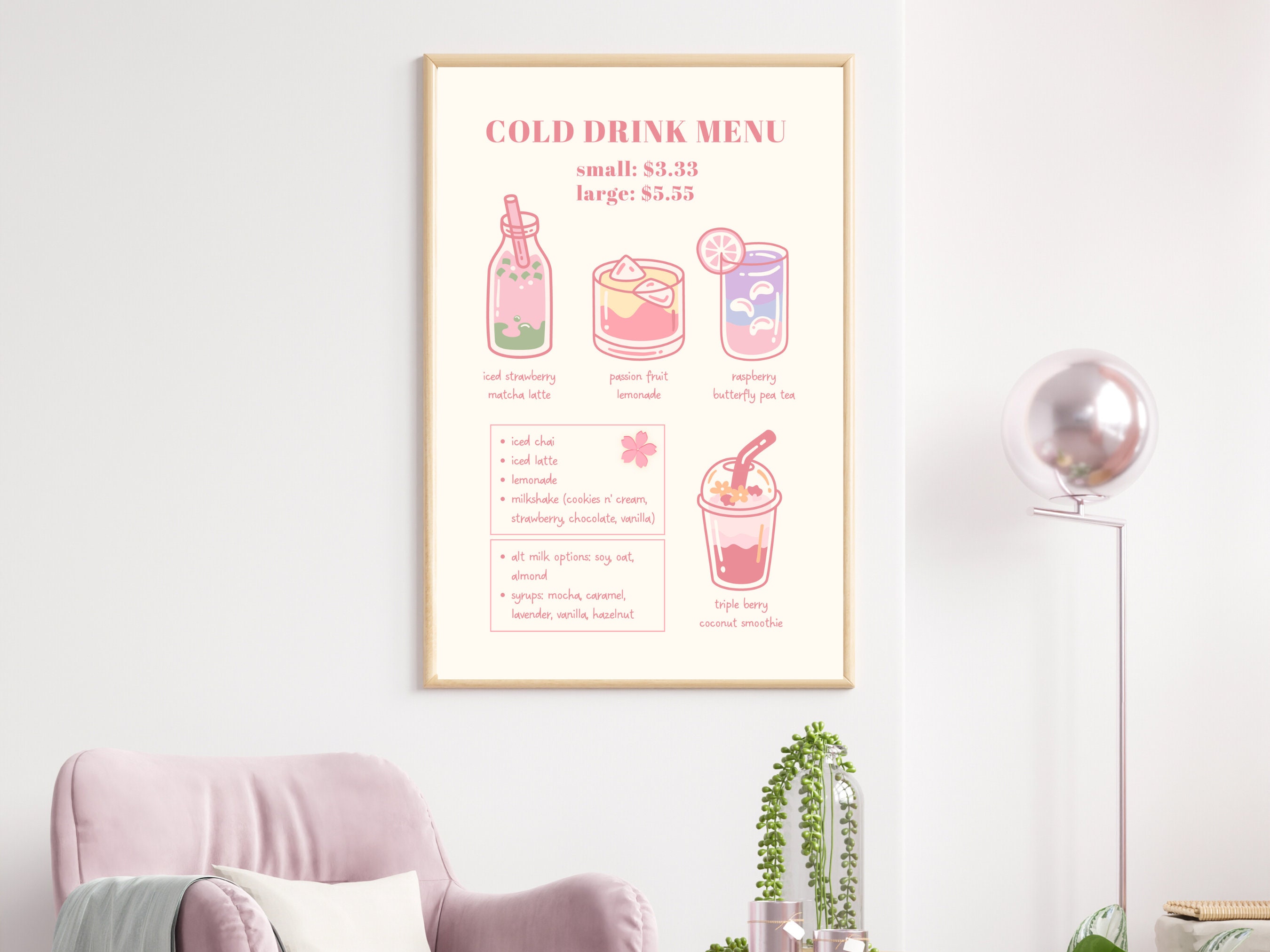 Cute Pink Printable Wall Art Set of 6 Printable Art Pink - Etsy