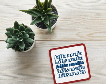 Repeated Bills Mafia Text Patch, Buffalo Football Iron On or Sew On