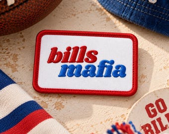 Bills Mafia Rectangle Patch, Buffalo Football Iron On or Sew On