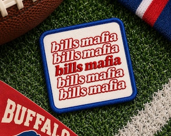 Repeated Bills Mafia Patch, Buffalo Football Iron On or Sew On