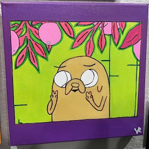 10x10 Canvas Painting of Jake from Adventure Time