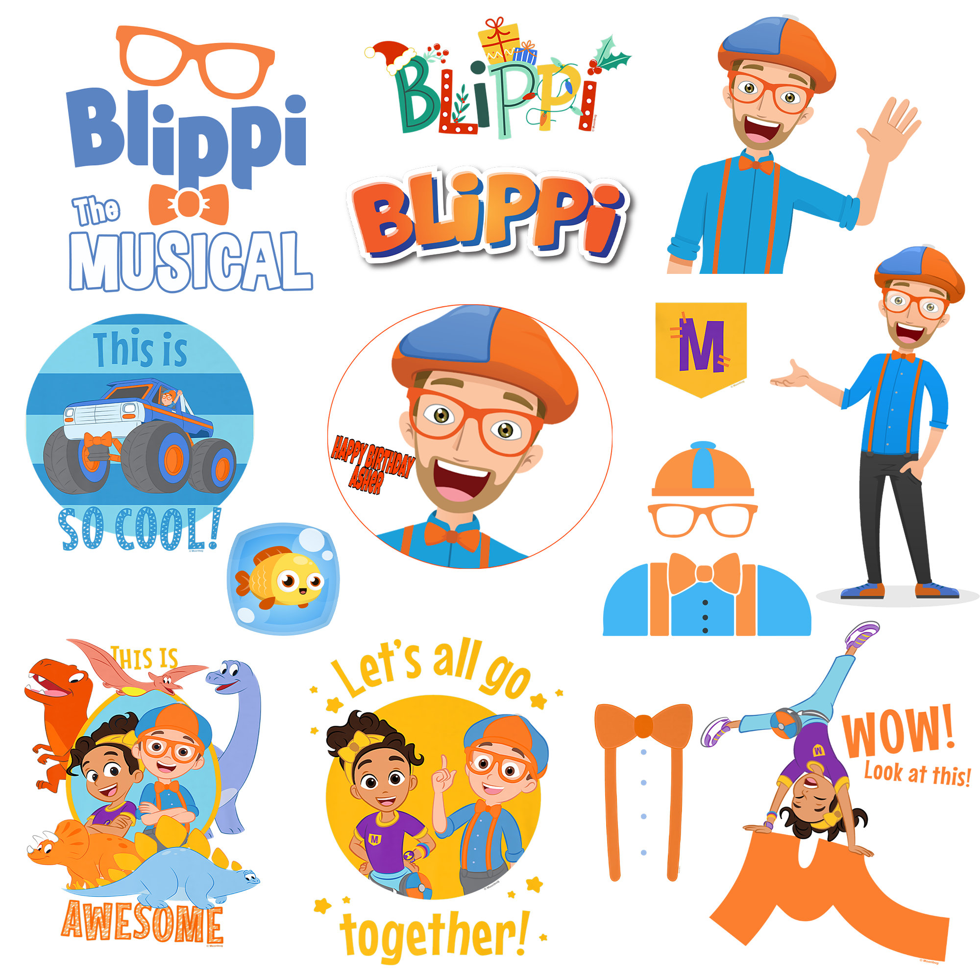 Blippi PNG Bundle, Happy Birthday Blippi Png, Blippi Sublimation Design