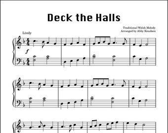 Deck The Halls | Easy Christmas Piano Sheet Music - Printable PDF