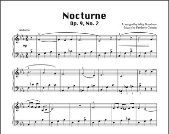 SIMPLIFIED Nocturne Op. 9, No. 2 | Chopin Easy Piano Sheet Music - Printable PDF