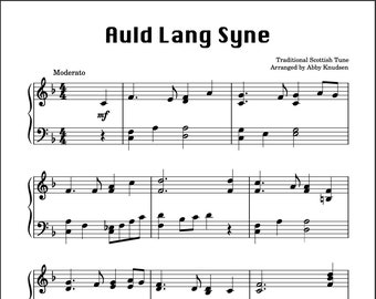 Auld Lang Syne | Easy-Intermediate Piano Sheet Music - Printable PDF